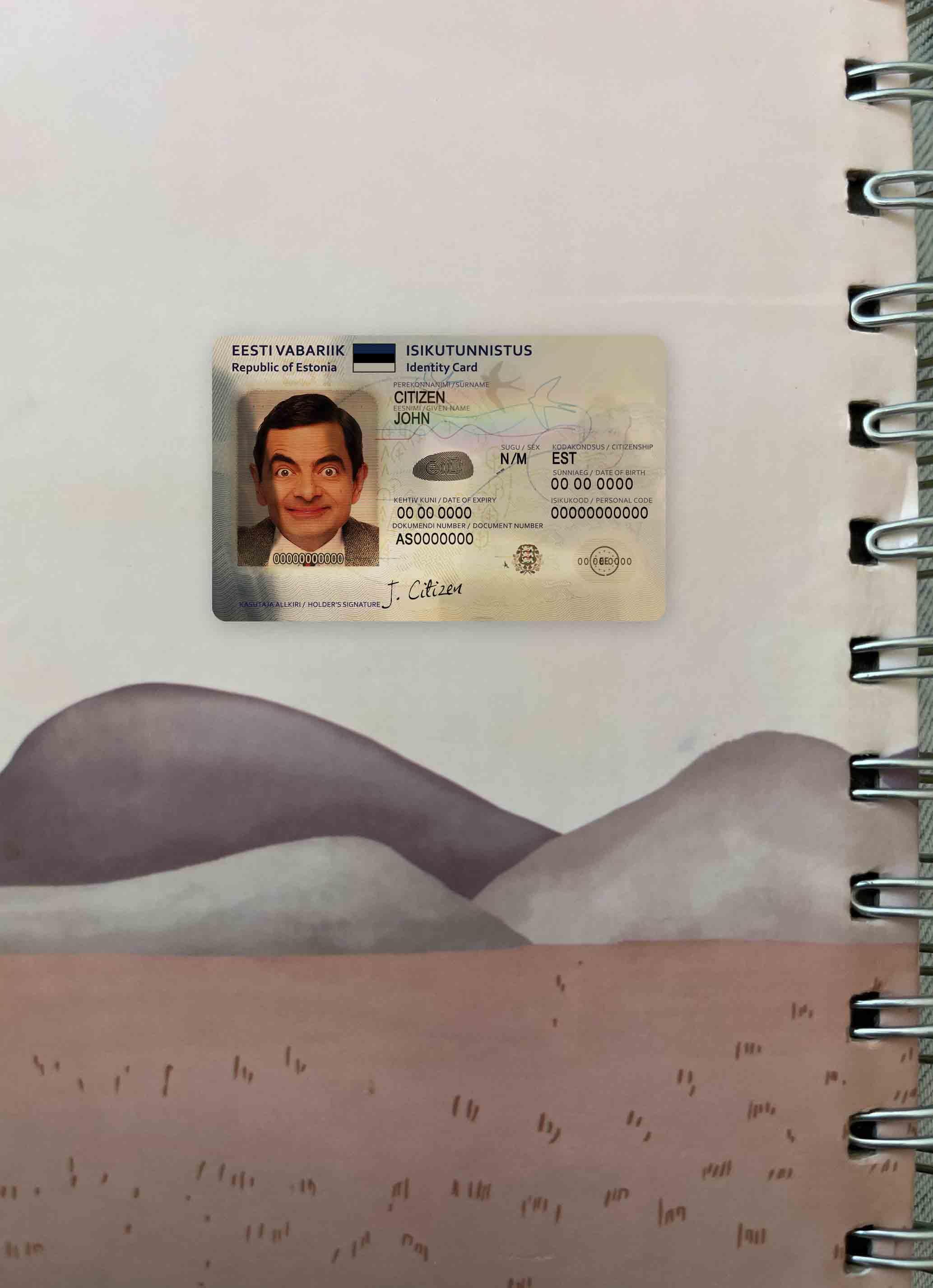 Realistic Estonia ID template (2018 – present) photolook FRONT